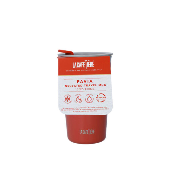 La Cafetière Pavia Insulated Travel Mug | 400ml | Red