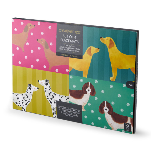 Creative Tops Large Premium Placemats Set - Dog Print
