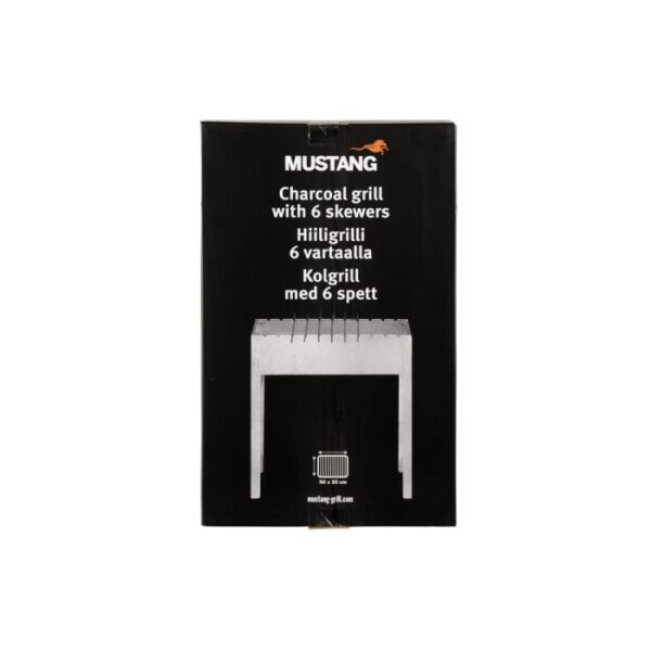 Mustang Steel Charcoal Grill | 6 skewers