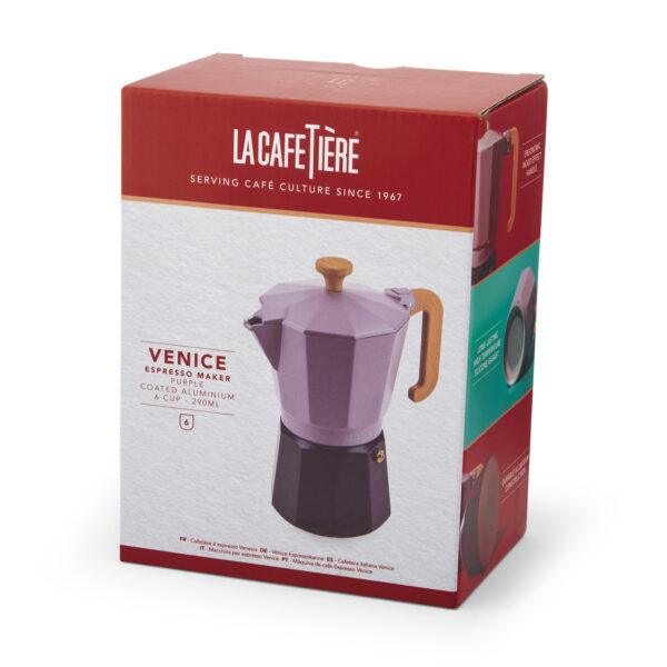 La Cafetière Venice Aluminium Espresso Maker 6-Cup - Purple 2 Tone