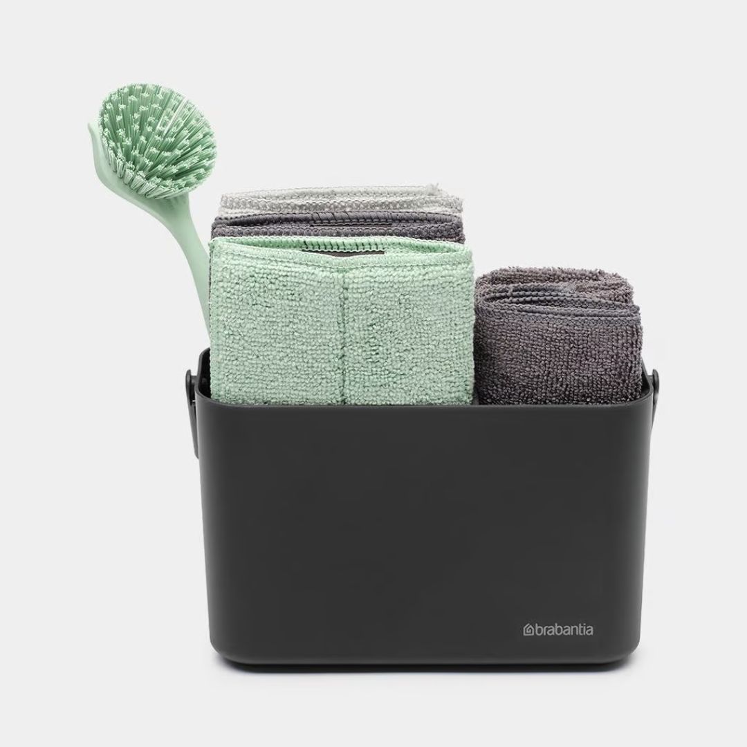 Brabantia SinkSide Cleaning Set | 8pcs. | Dark Grey
