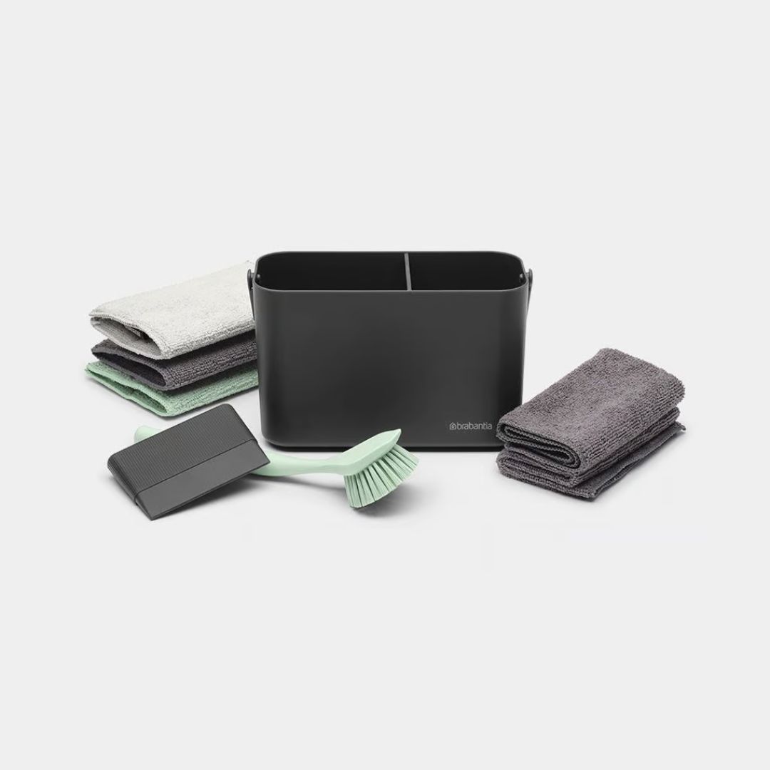 Brabantia SinkSide Cleaning Set | 8pcs. | Dark Grey
