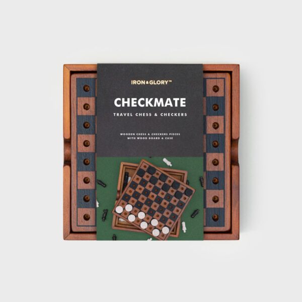 Iron & Glory Checkmate Wooden Chess & Checkers Set - Image 5