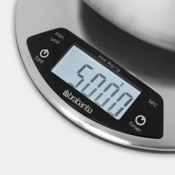 Brabantia Profile Digital Kitchen Scale & Timer - Round - Image 6
