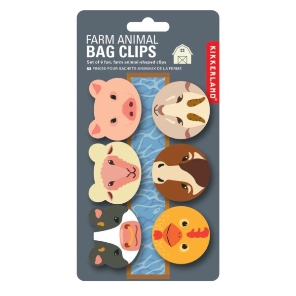 Kikkerland Bag Clips Farm Animal - Set 6pcs. - Image 2