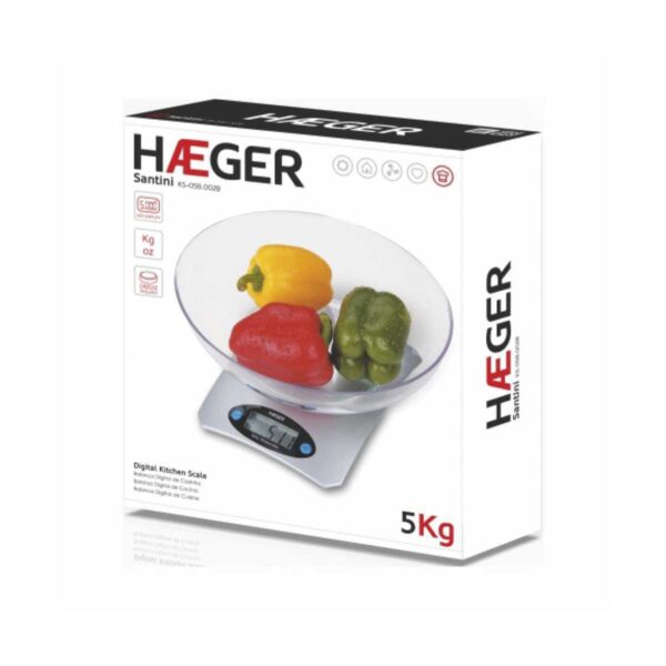Haeger SANTINI Kitchen Scale | Bowl | max 5kgs. - Image 2