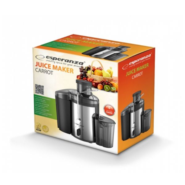 Esperanza CARROT Juice Extractor | 500W | 2 Speeds | Anti Drip - Image 3