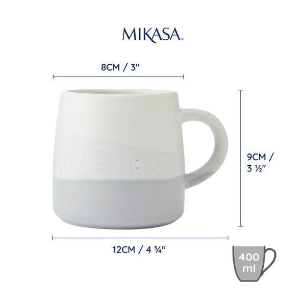 Mikasa Reactive Glazed Stoneware Mug | 400ml | Grey - Image 4