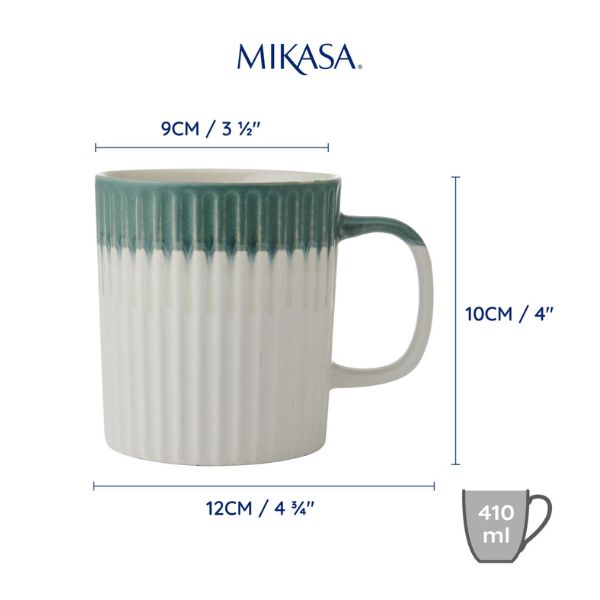 Mikasa Textured Stoneware Mug | 410ml | Green - Image 4