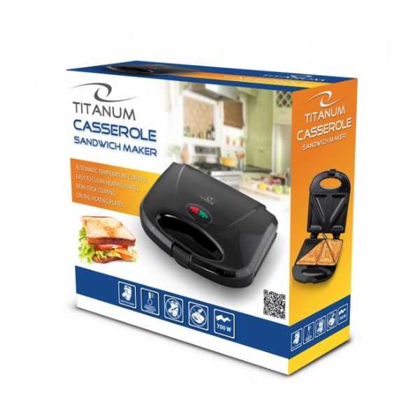 Titanum Casserole Sandwich Maker | 700W | Black - Image 3