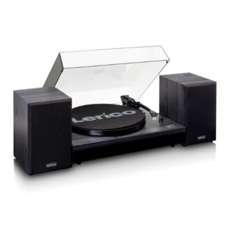 Lenco LS-301BK - Vinyl Record Player | Two External Speakers | Black