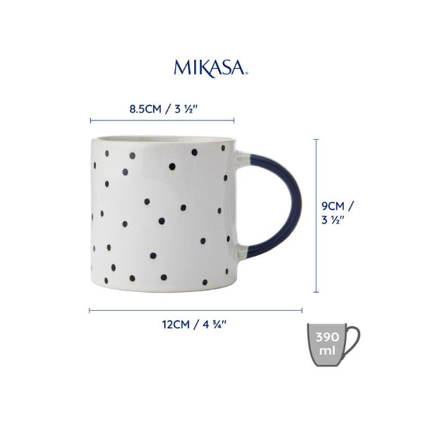 Mikasa Stoneware Mug | 390ml | Spotty - Image 4