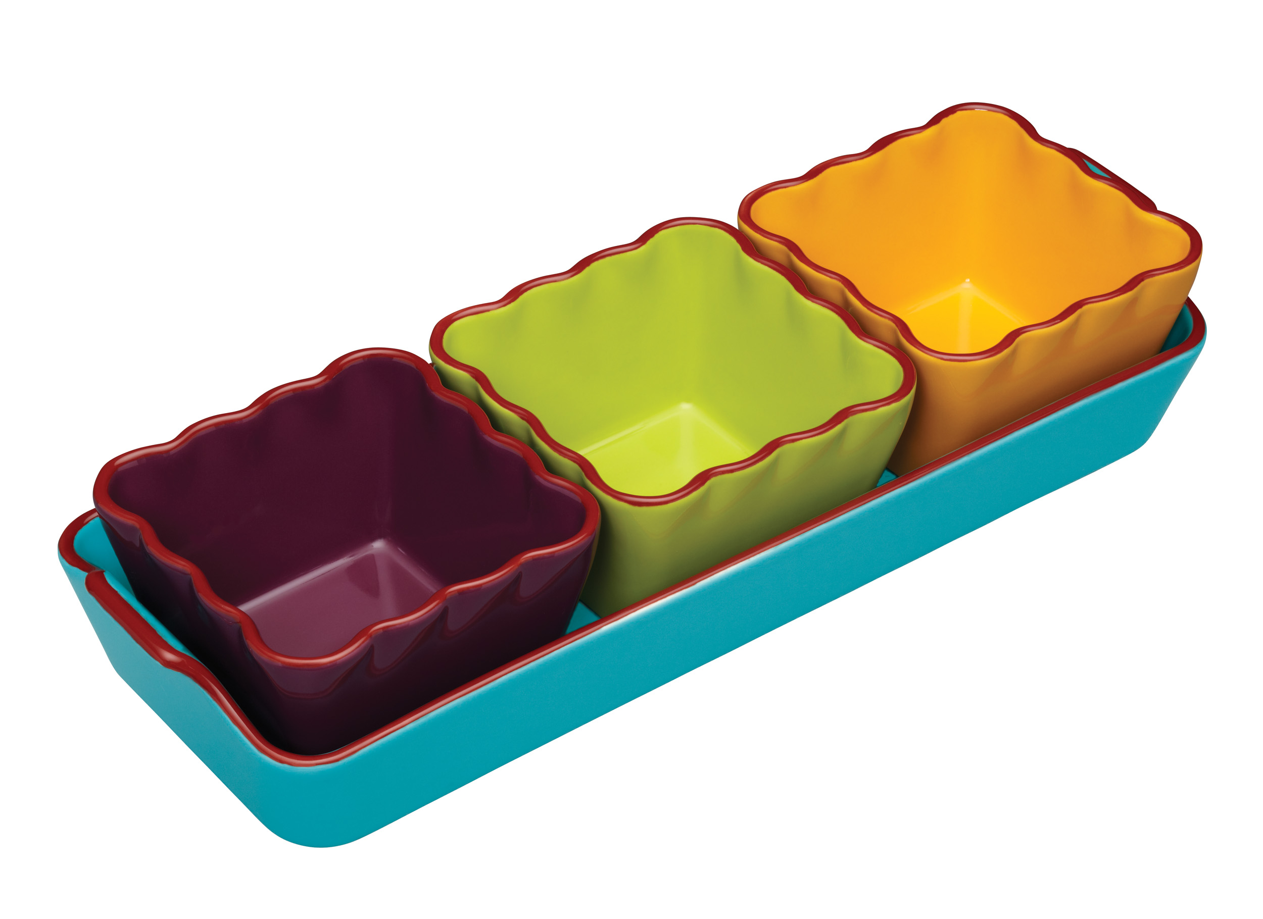 KitchenCraft Mexican Ceramic Dip Serving Set, 4 pcs.