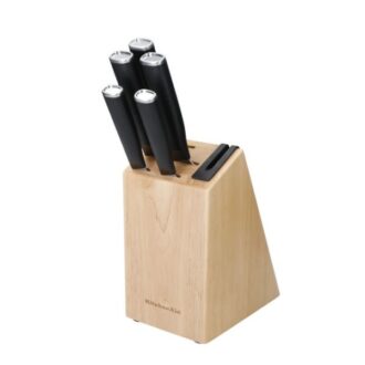 KitchenAid Classic Japanese Steel Knife Set | Sharpener | Rubberwood | 5pcs