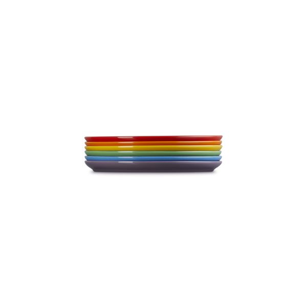 Le Creuset Stoneware Rainbow Lunch Side Plates Set | 22cm | 6pcs - Image 3