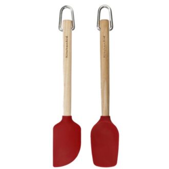 KitchenAid Mini Birchwood Spatulas Set | 2pcs | Empire Red