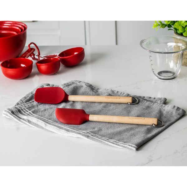 KitchenAid Mini Birchwood Spatulas Set | 2pcs | Empire Red - Image 4
