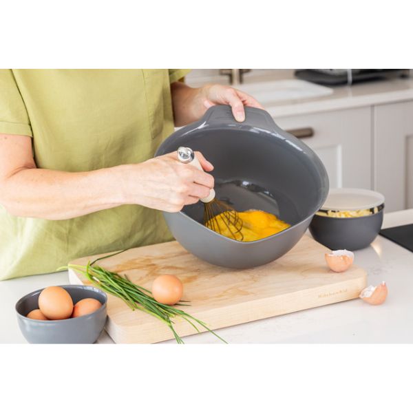 KitchenAid Nesting Mixing Bowl Set | 3pcs | Charcoal Grey - Image 9