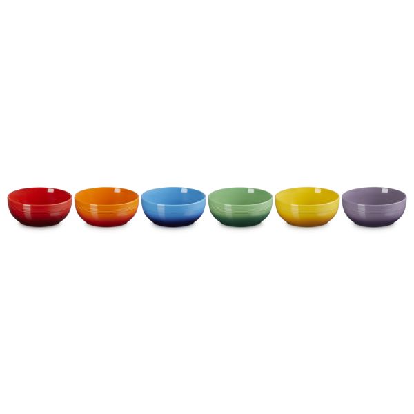 Le Creuset Stoneware Rainbow Cereal Bowls Set | 6pcs