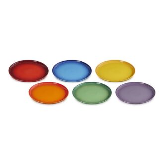 Le Creuset Stoneware Rainbow Lunch Side Plates Set | 22cm | 6pcs