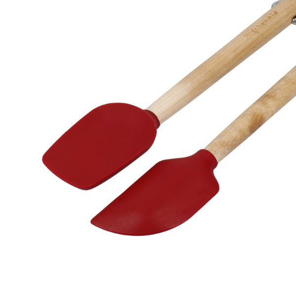 KitchenAid Mini Birchwood Spatulas Set | 2pcs | Empire Red - Image 3