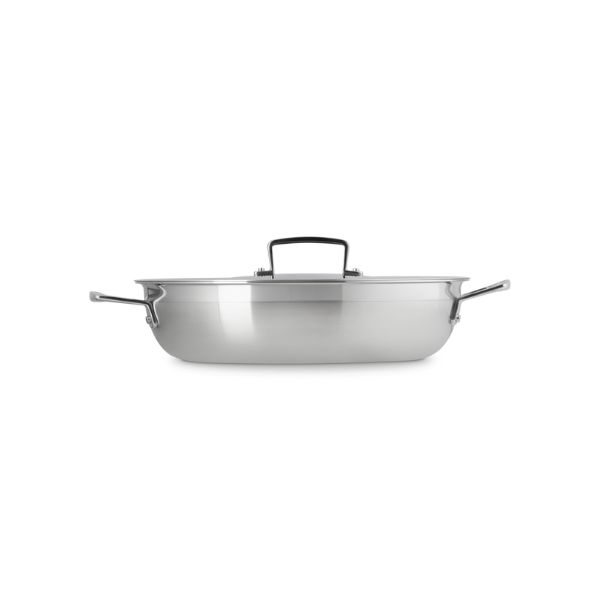 Le Creuset 3-ply Stainless Steel Non-Stick Shallow Casserole | Lid | 30cm | 4.8L - Image 3