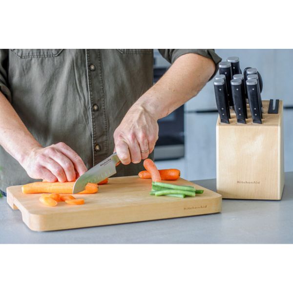 KitchenAid Gourmet Japanese Steel Knife Set | Sharpener | Birchwood | 11pcs - Image 5